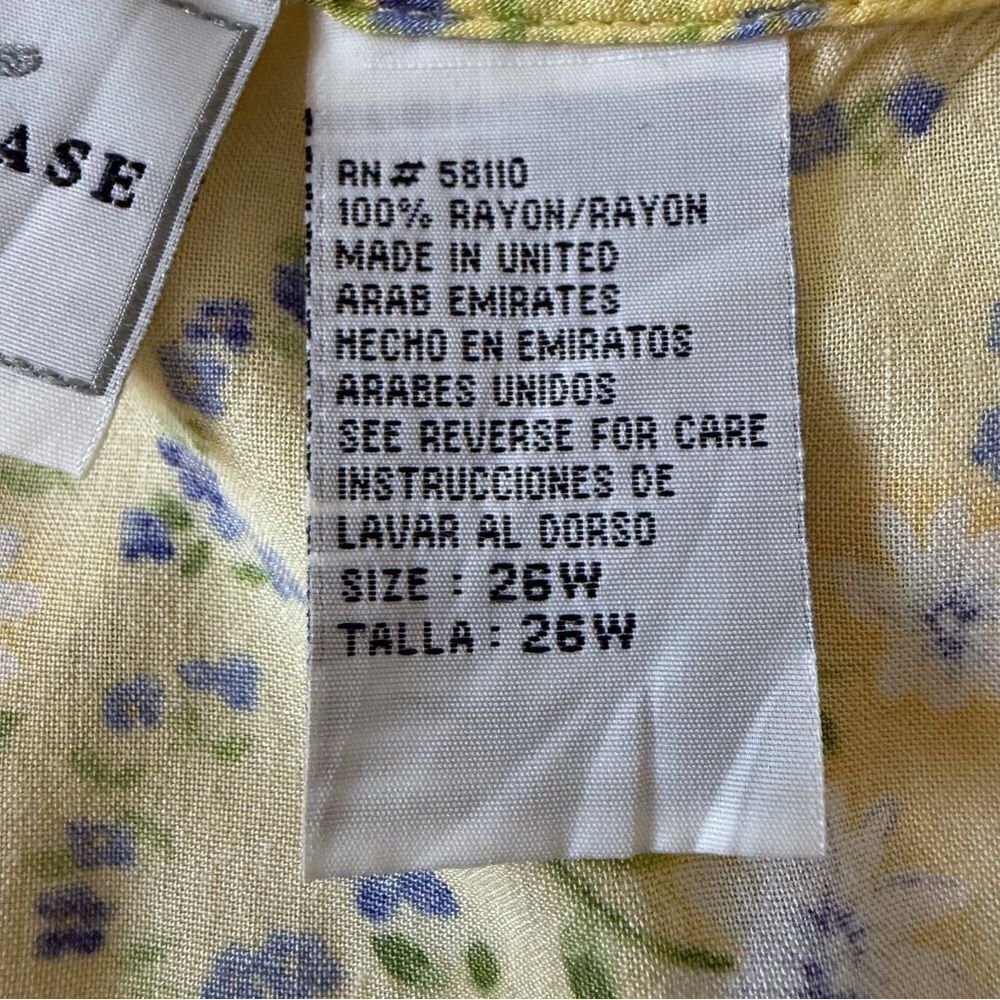 Studio Ease Plus Size Yellow Ditsy Floral Maxi Sundress 26W Cottagecore Style - Picture 6 of 9